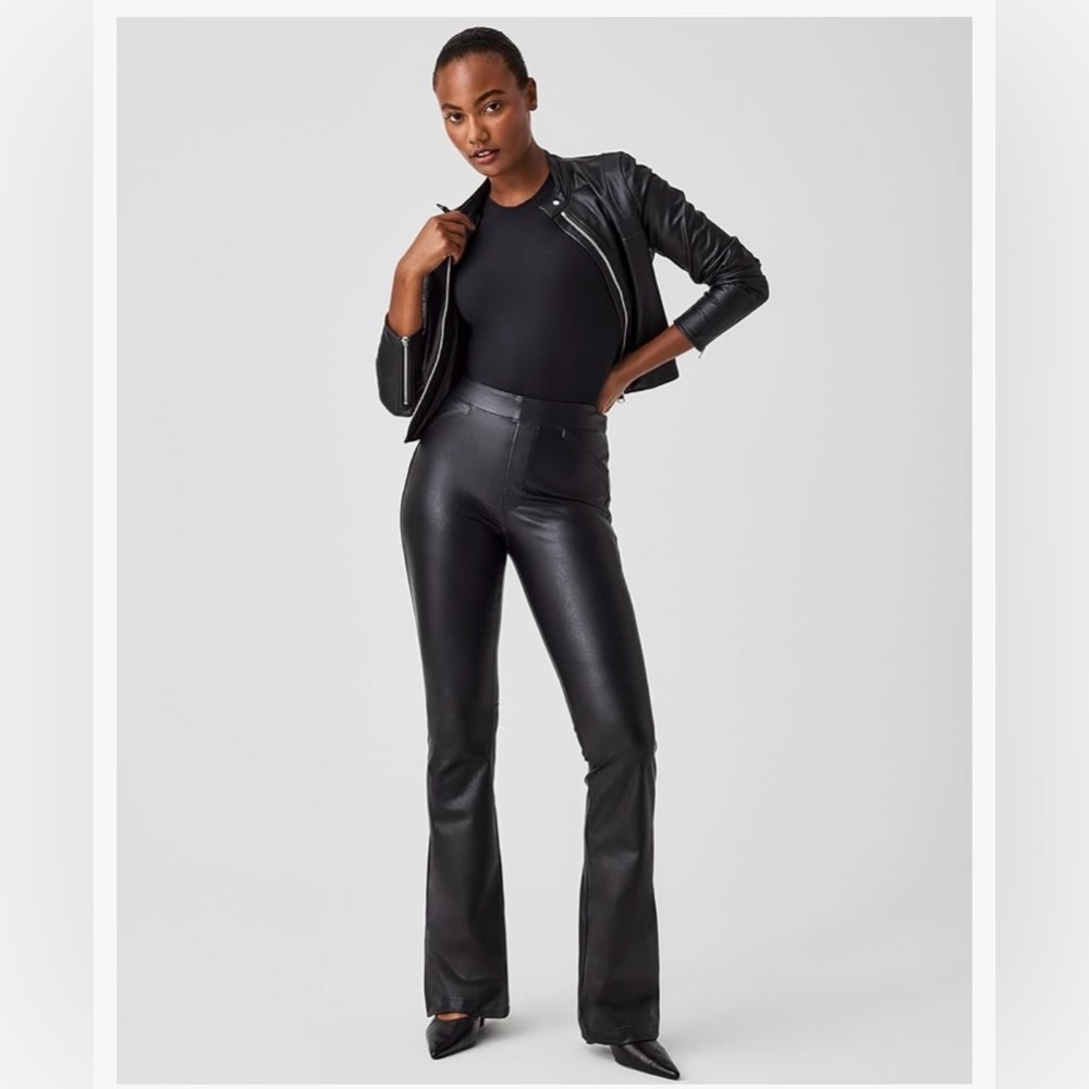 SPANX Leather-Like Flare Pants